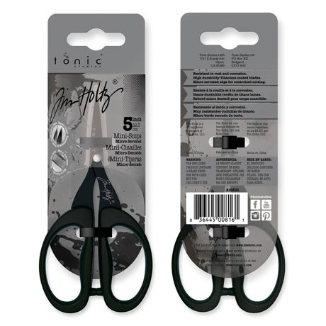 Tim Holtz Non-Stick Titanium Micro Serrated Mini Snips 5"