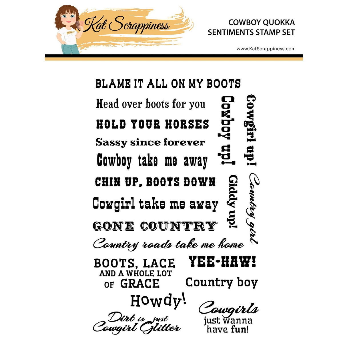 Cowboy Quokka Sentiment Stamps