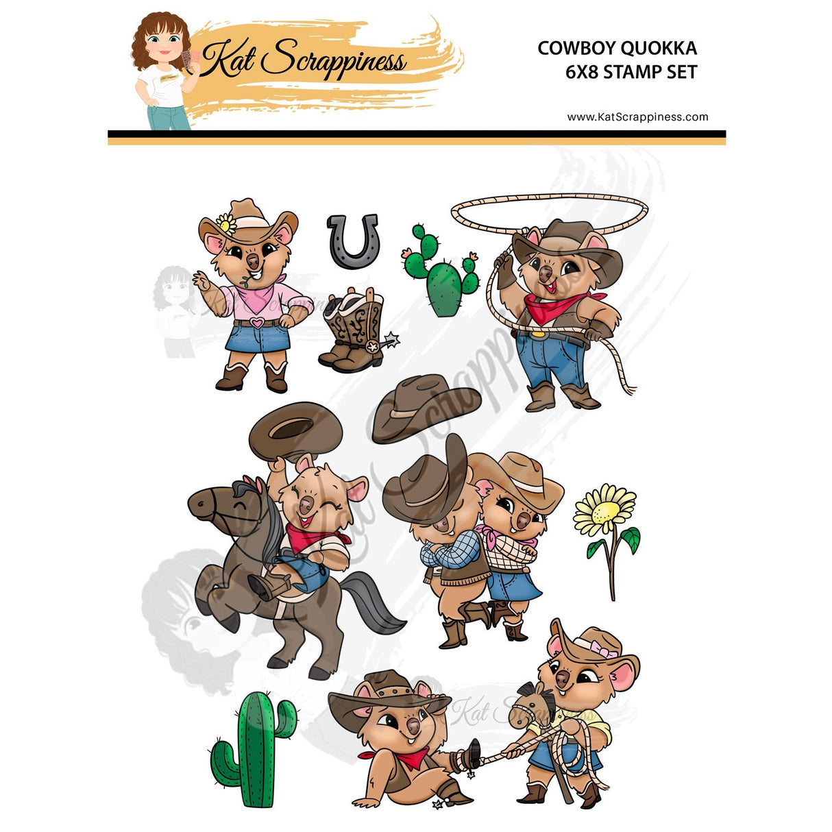 Cowboy Quokka 6x8 Stamps
