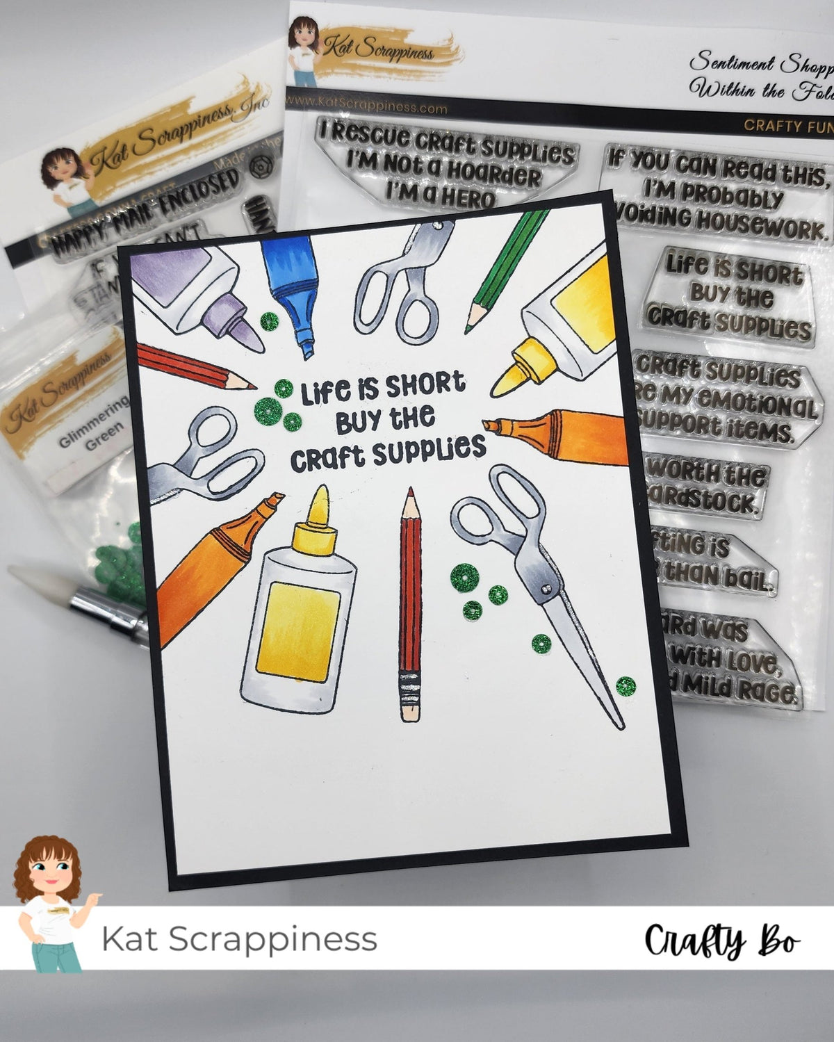 Sentiment Shoppe – Within the Fold: "CRAFTY FUN" 6x6 Stamp Set