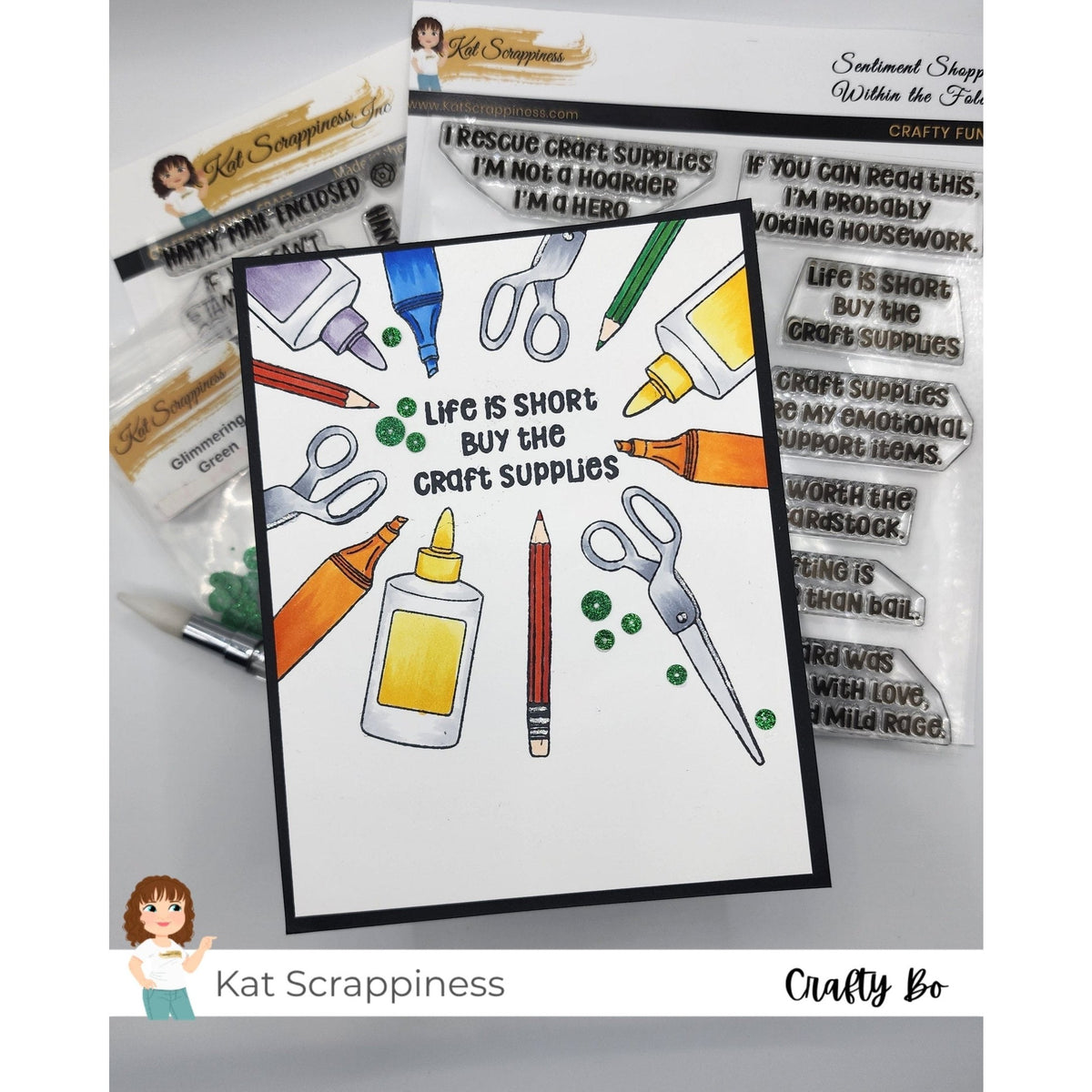 Sentiment Shoppe – Within the Fold: "CRAFTY FUN" 6x6 Stamp Set