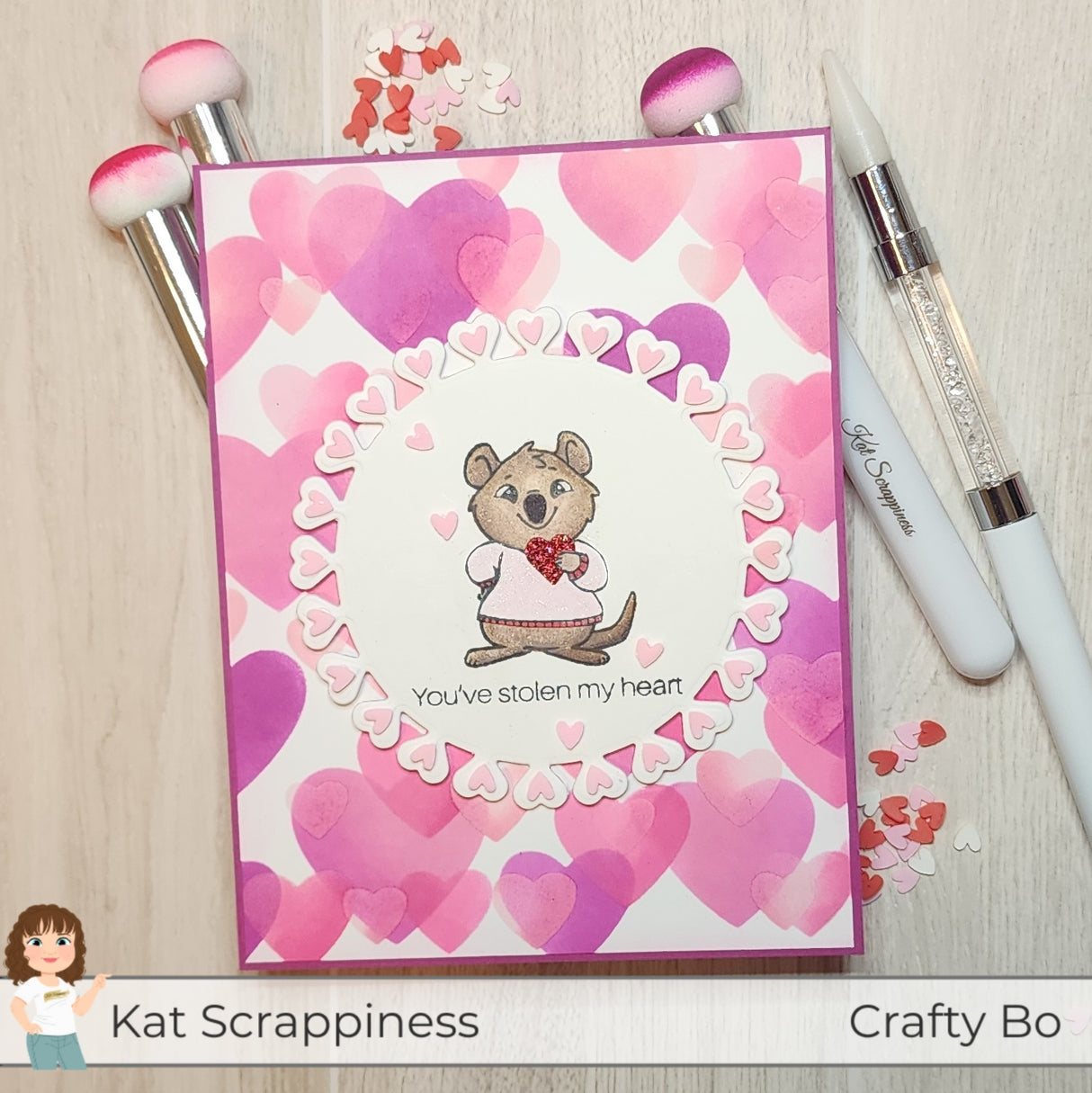 Layered Bokeh Hearts Stencils - 3pk