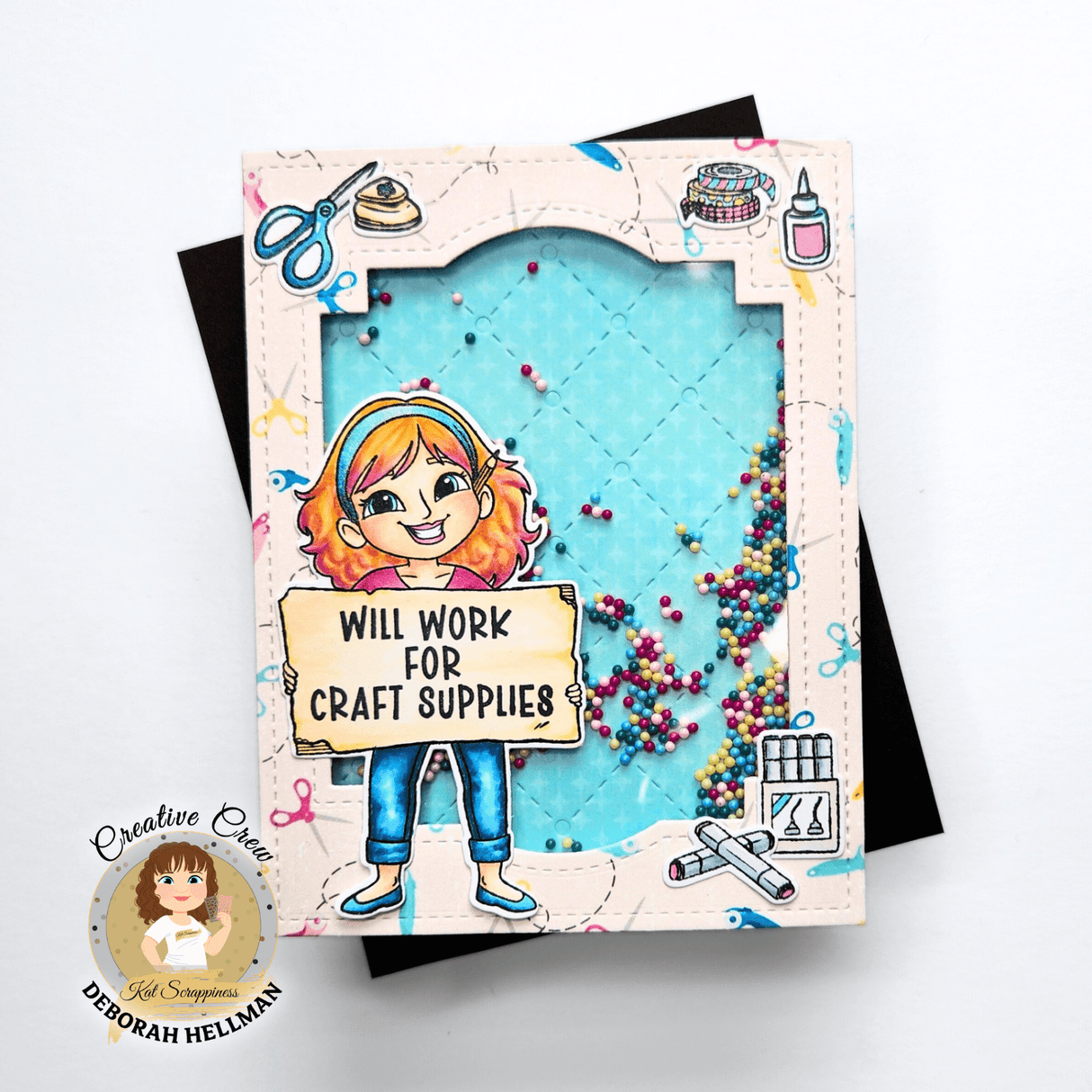 Will Work for Craft Supplies Stamp Set