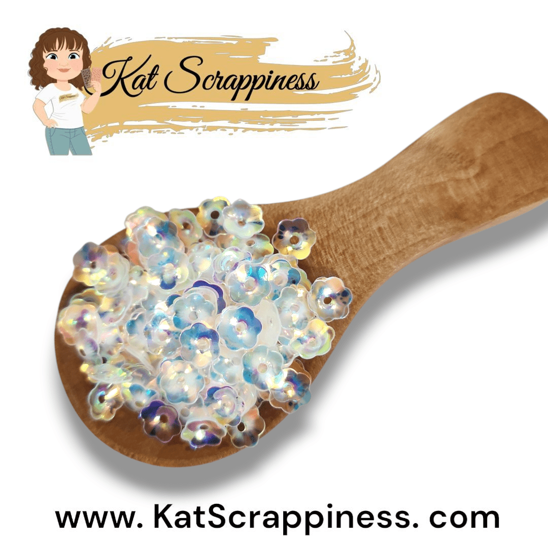 6mm Sparkling Clear Flower Blossom Sequins Shaker Card Fillers