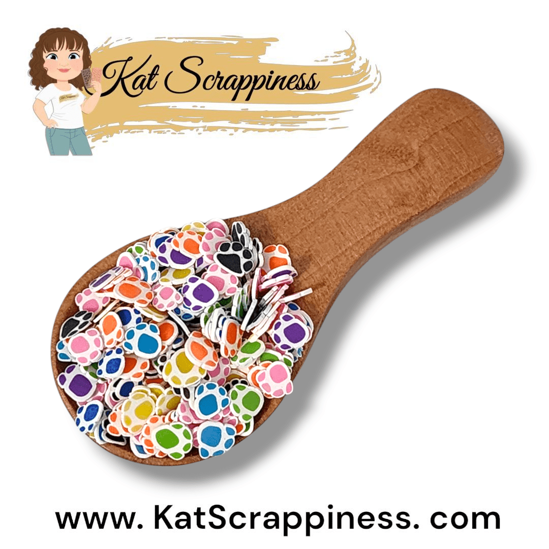 Rainbow/Multi-Color Pawprint Sprinkles