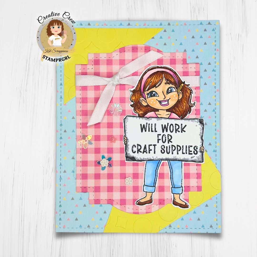 Will Work for Craft Supplies Stamp Set