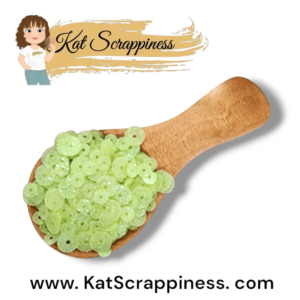 Glitter Sequin Mix - Pastel Lime Green