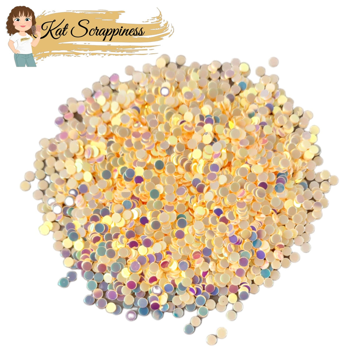 Brilliant Peaches & Cream Confetti Dot Sequins