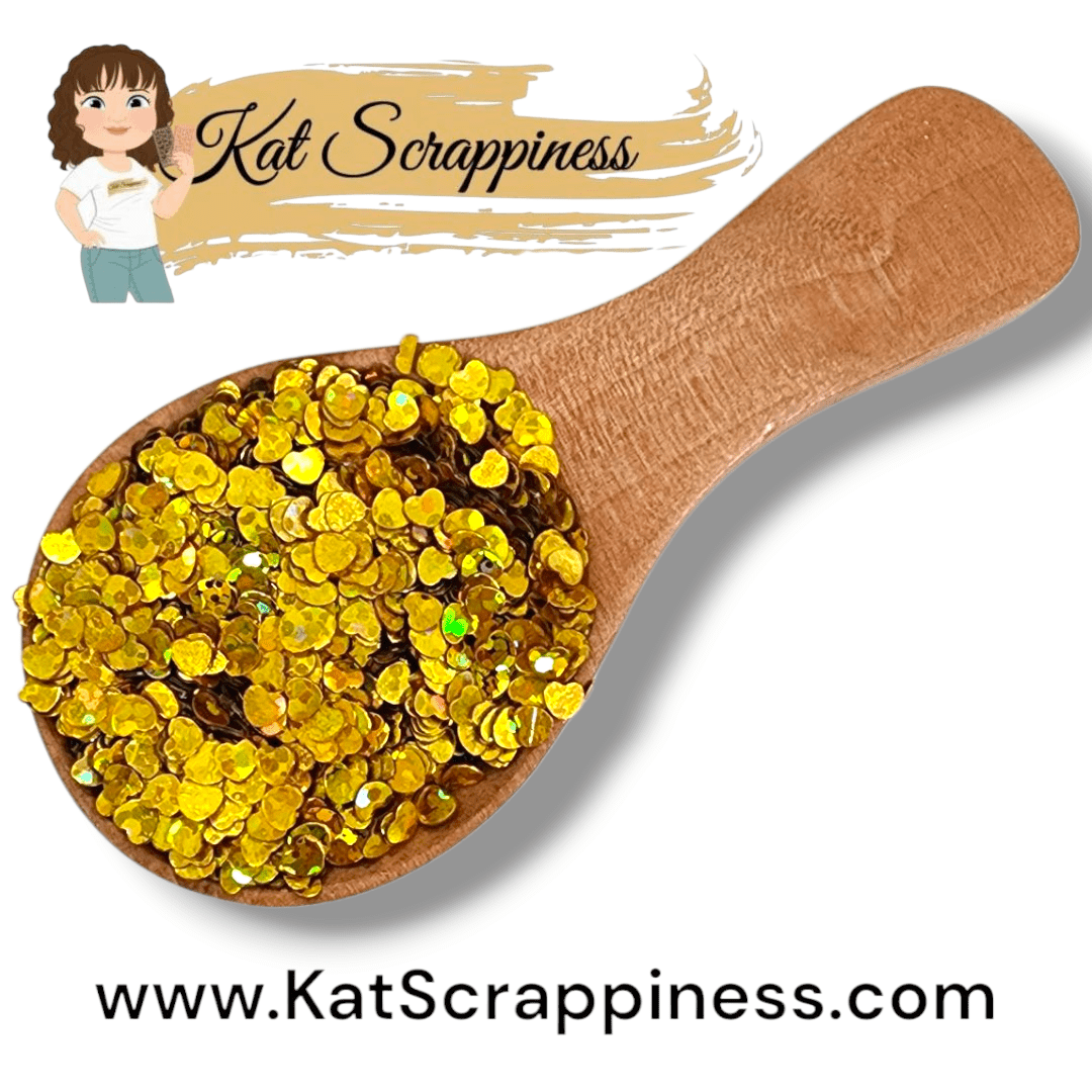 3mm Brilliant Gold Heart Sequins