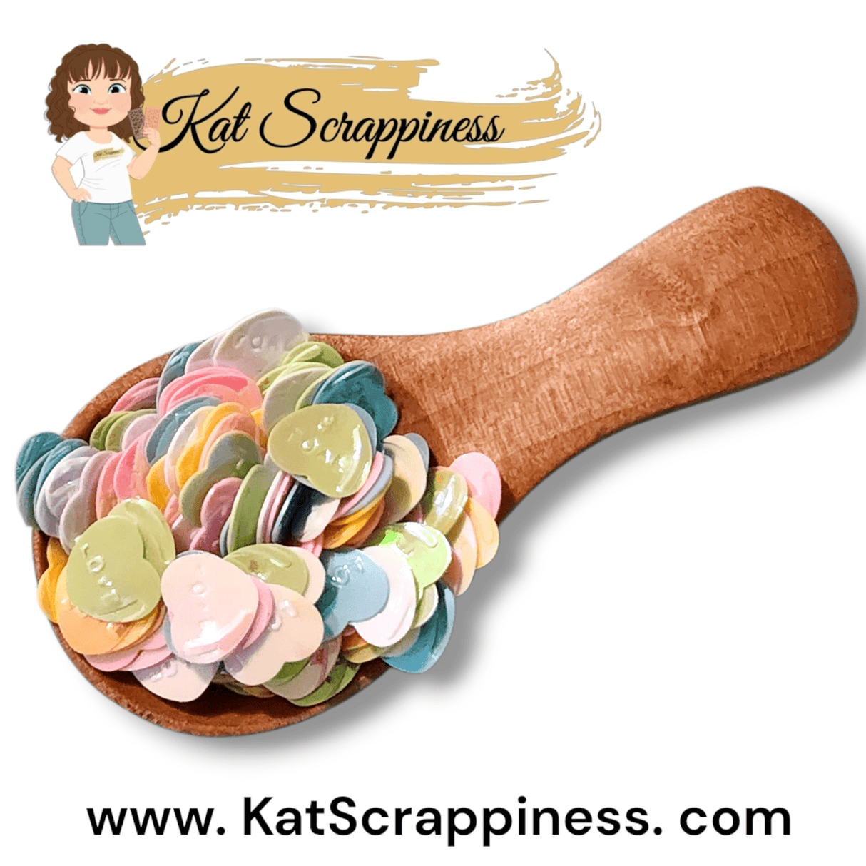 Embossed Conversation Heart Sequins