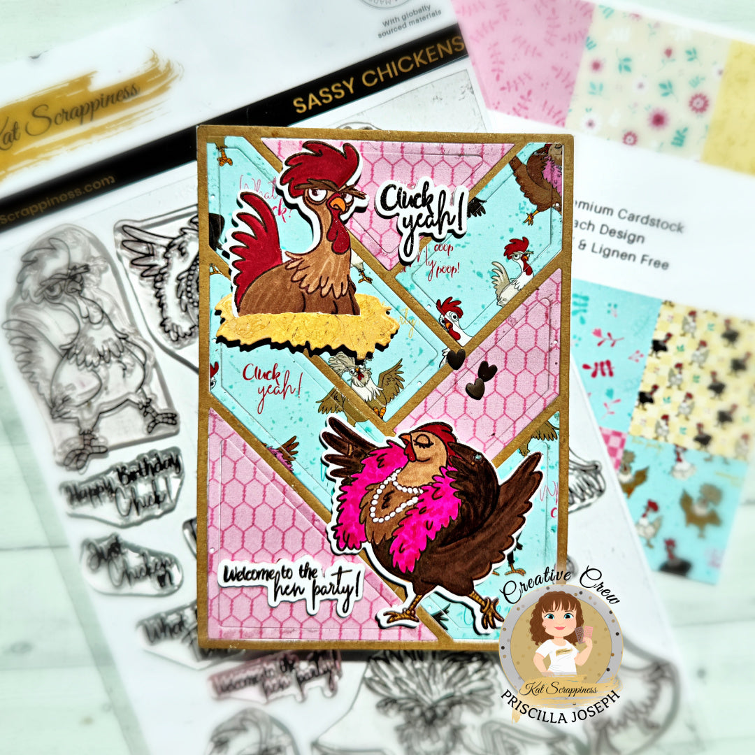 Sassy Chickens 6x8 Stamp Set
