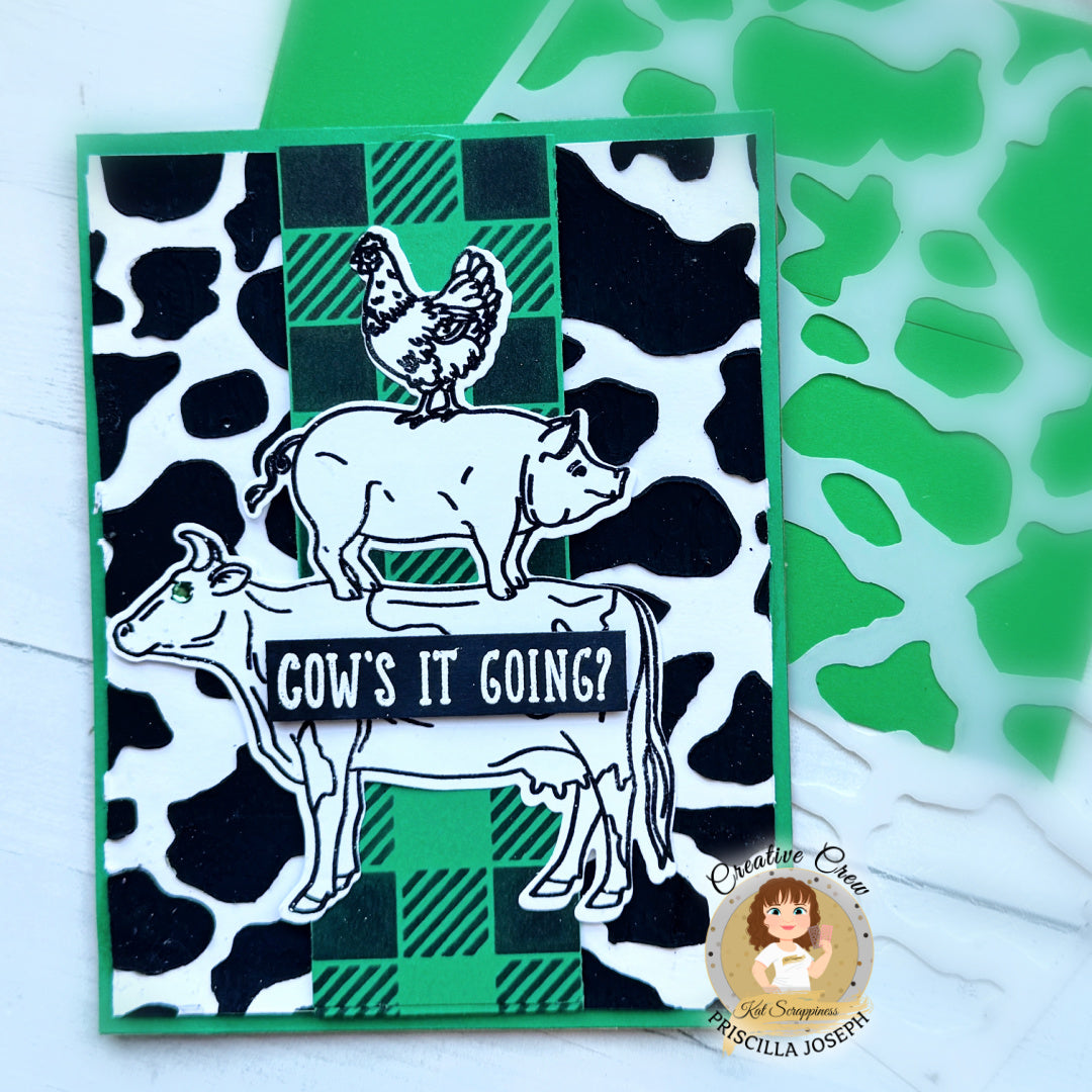 Cow Spots 6x6 Stencil