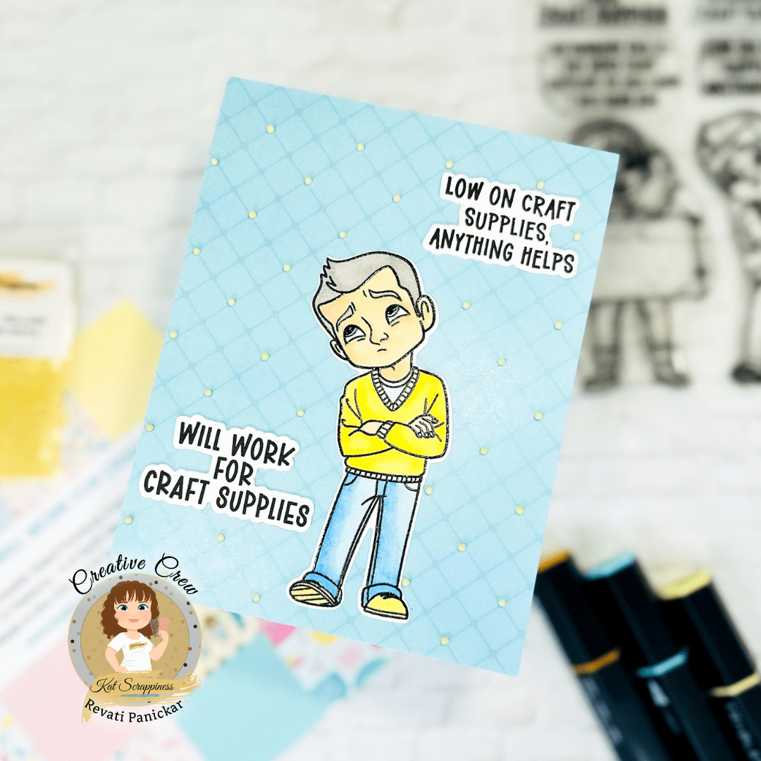 Will Work for Craft Supplies Stamp Set