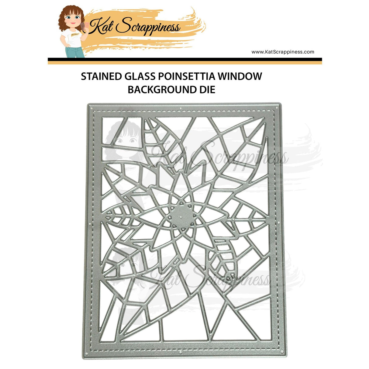 Stained Glass Poinsettia Window Craft Die