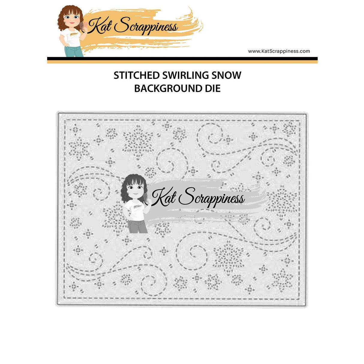 Stitched Swirling Snow Background Craft Dies