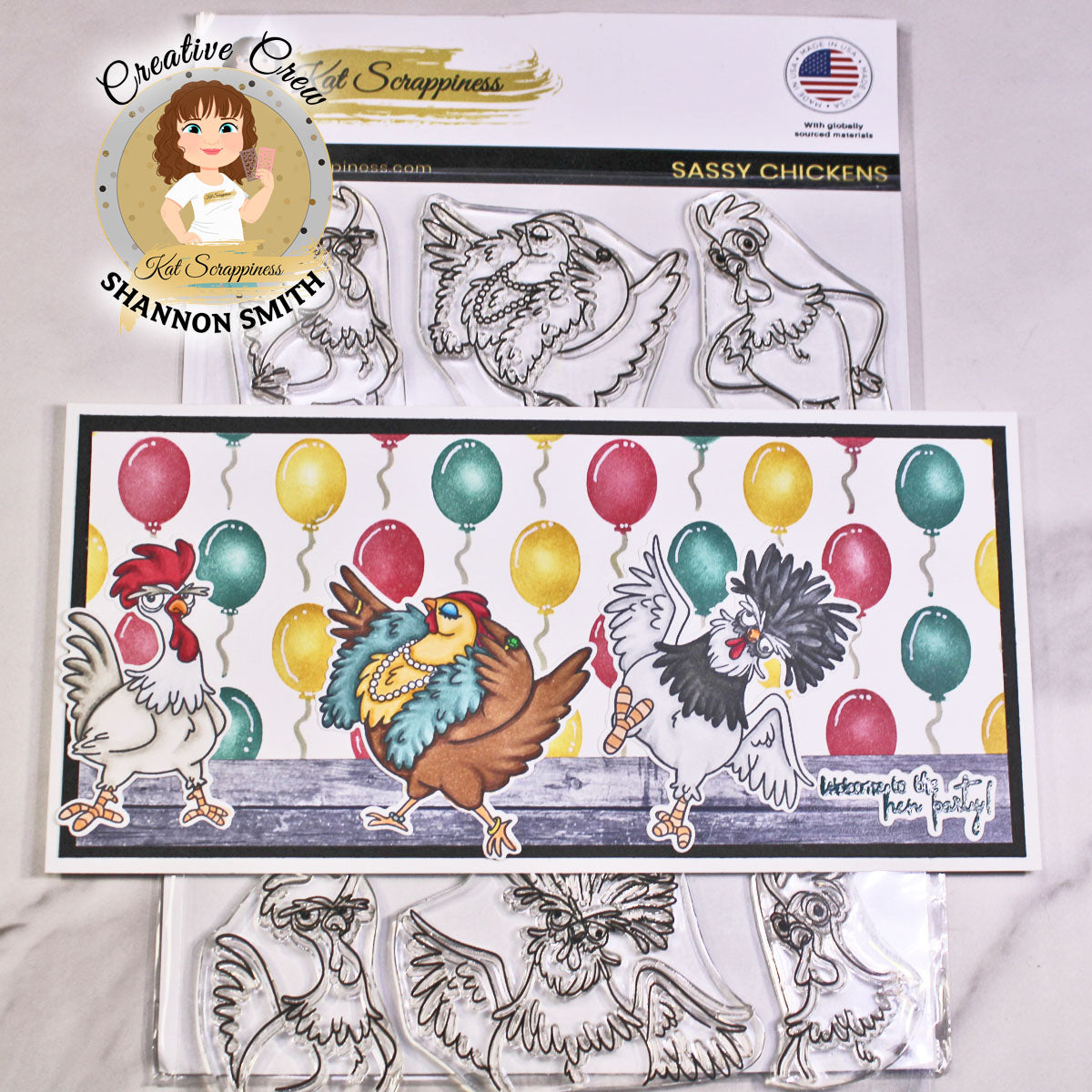 Sassy Chickens 6x8 Stamp Set