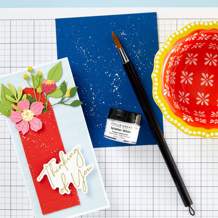 Spellbinders - Card Shoppe Essentials Collection - Watercolor - Splatter White Opaque