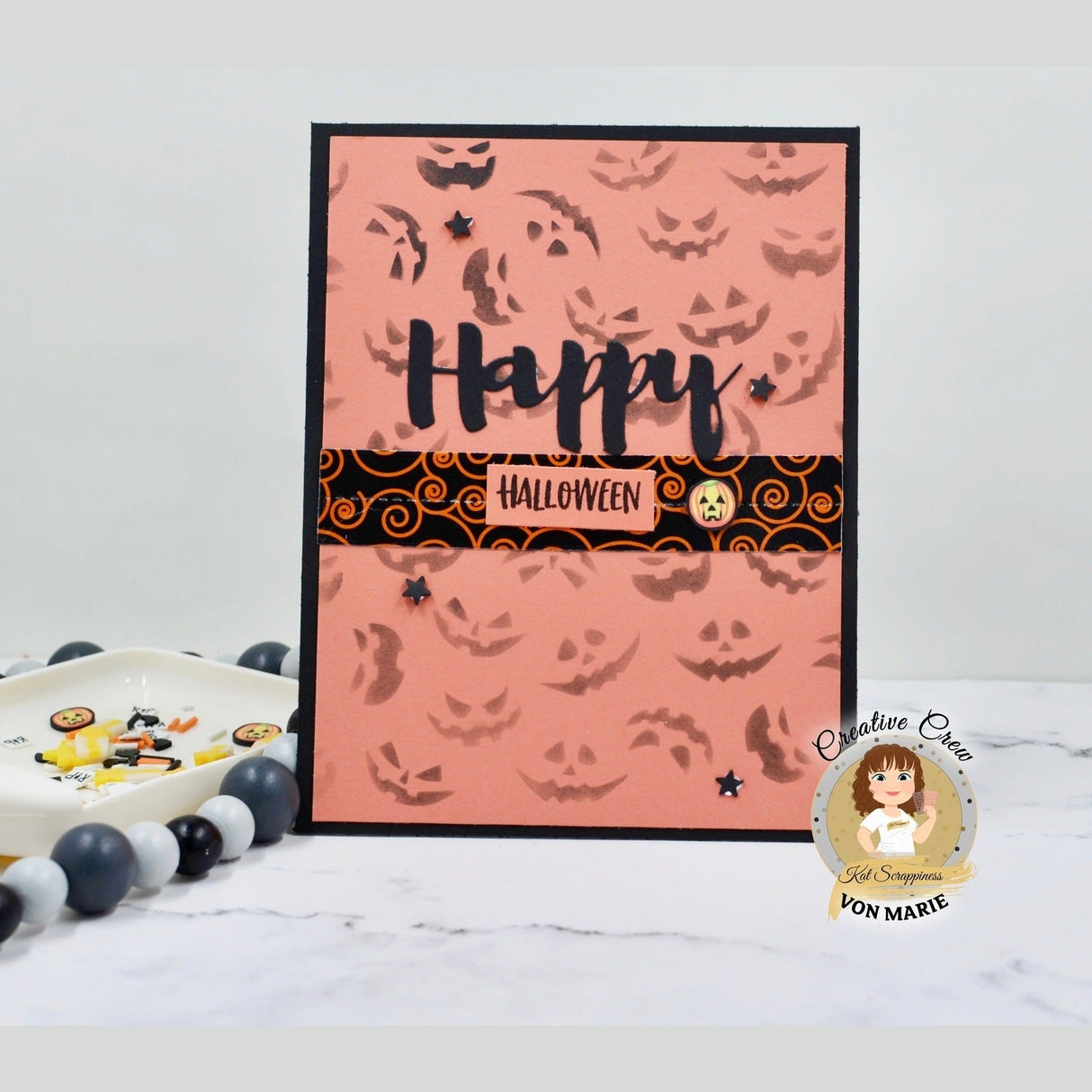 Jack-o'-lantern Faces 6x6 Stencil -