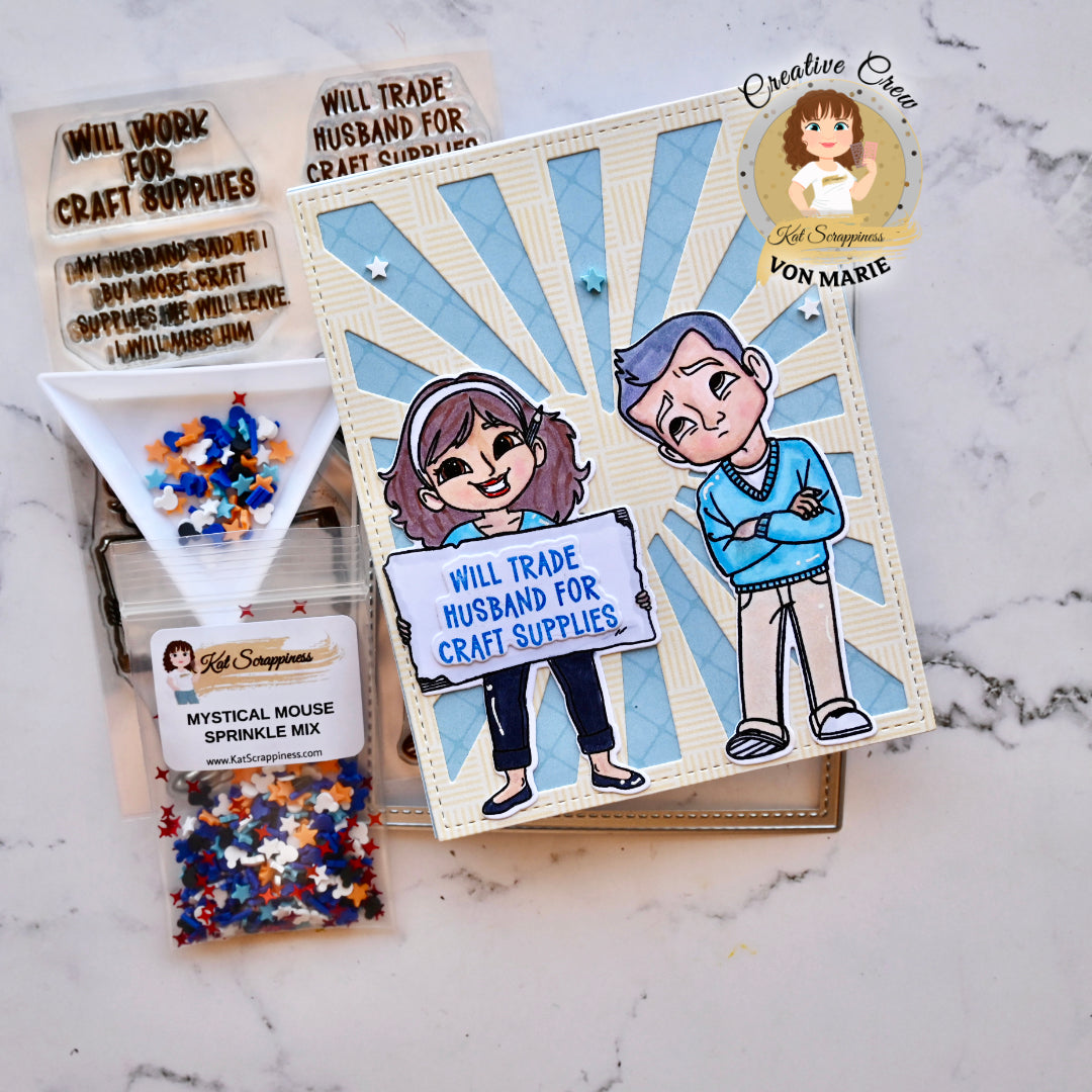 Will Work for Craft Supplies Stamp Set