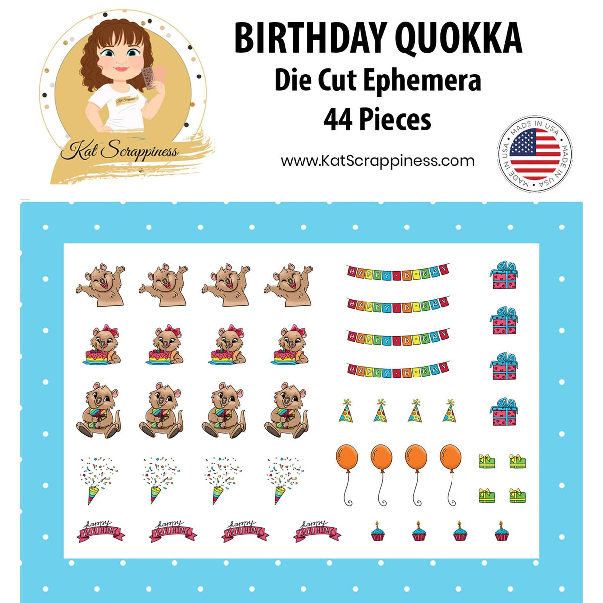 Birthday Quokka Ephemera Pack