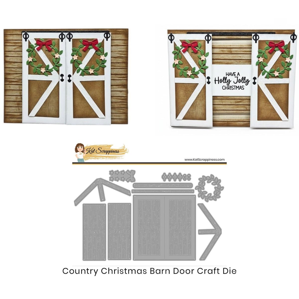 Country Christmas Barn Door Craft Dies