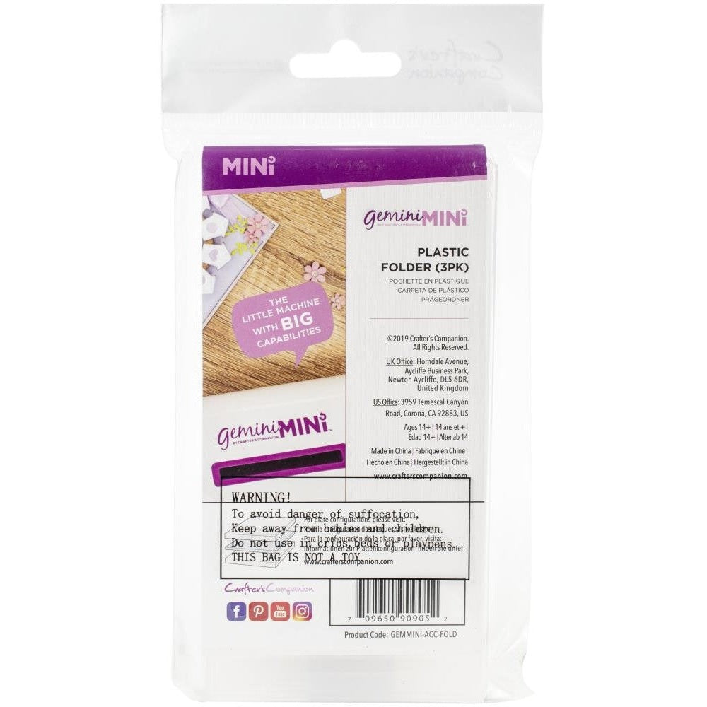Gemini Mini Plastic Folder 6"X3" 3/Pkg