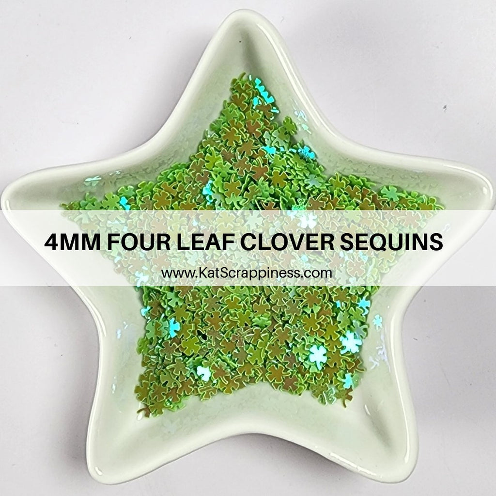 4mm Four Leaf Clover Sequins