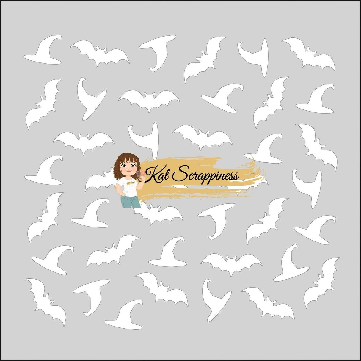 Hats & Bats 6x6 Stencil -