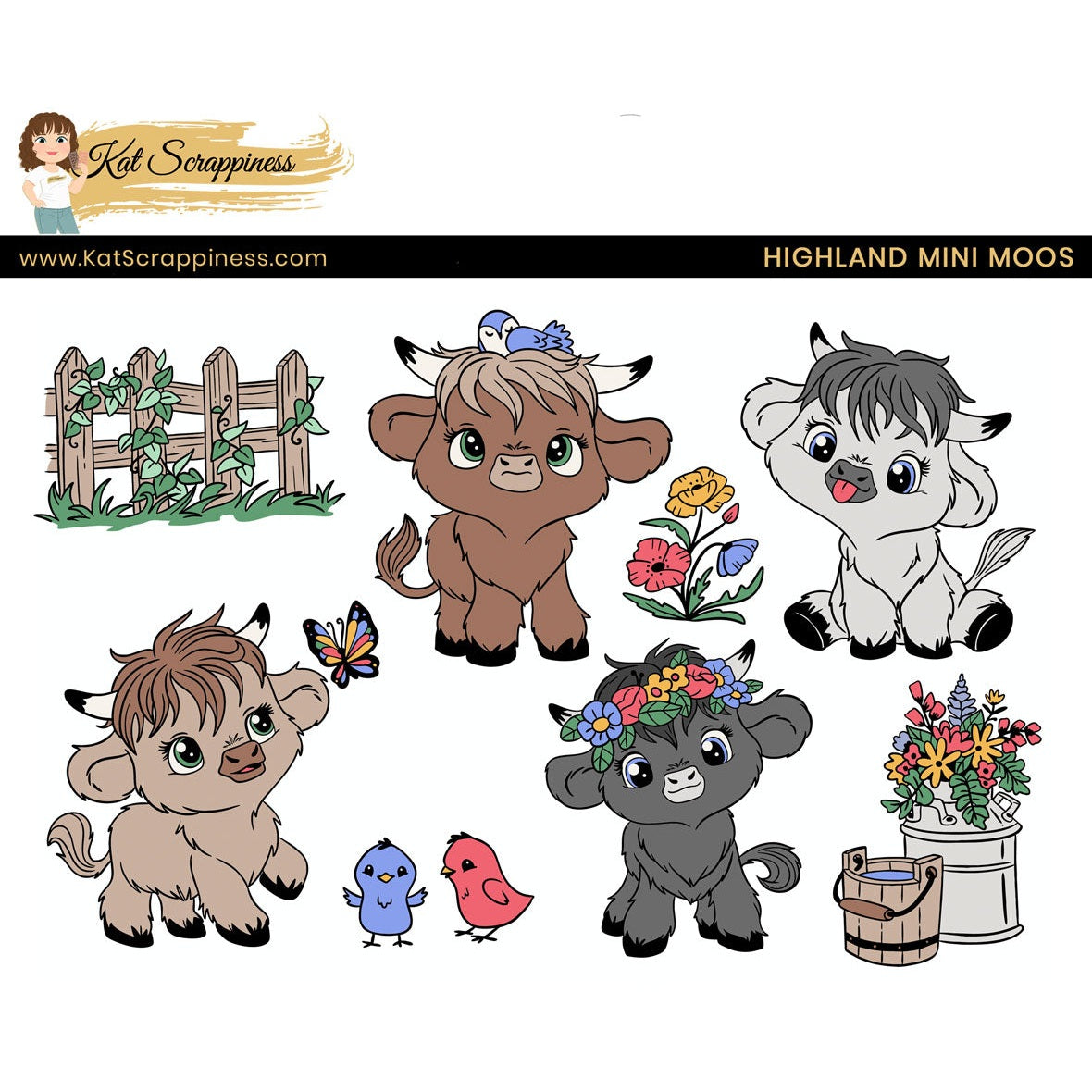 Highland Mini Moos Stamp Set - New Release!
