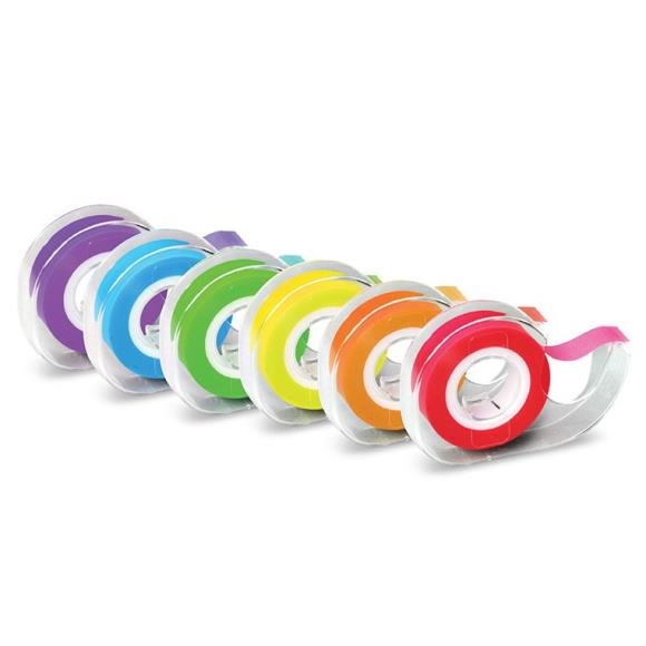 Lee Products Removable Highlighter Tape - Rainbow 6pkg