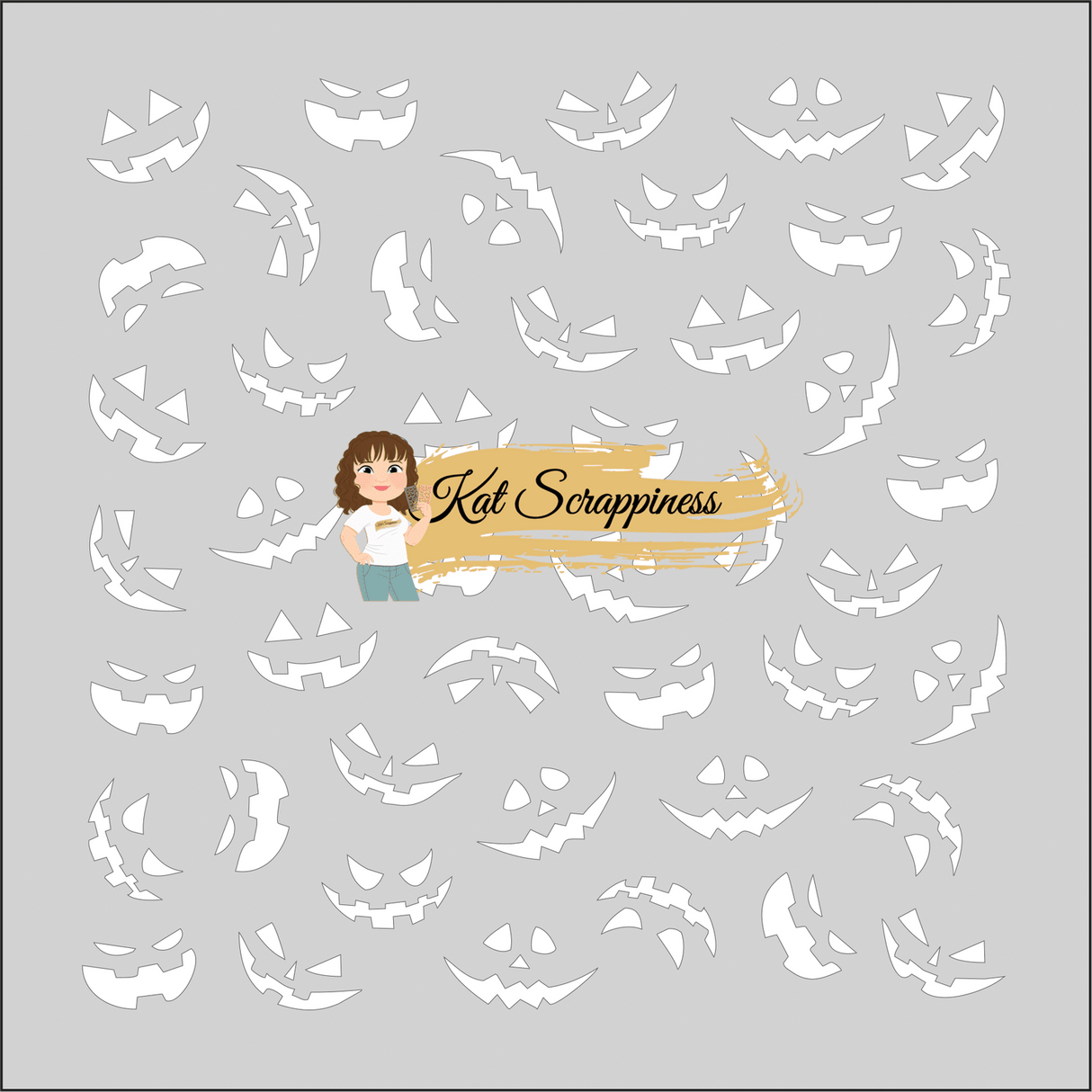 Jack-o'-lantern Faces 6x6 Stencil -