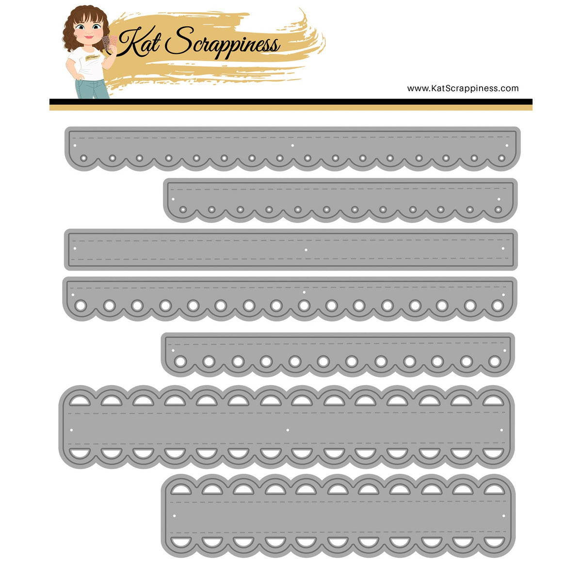 Lace Ribbon Borders Craft Dies