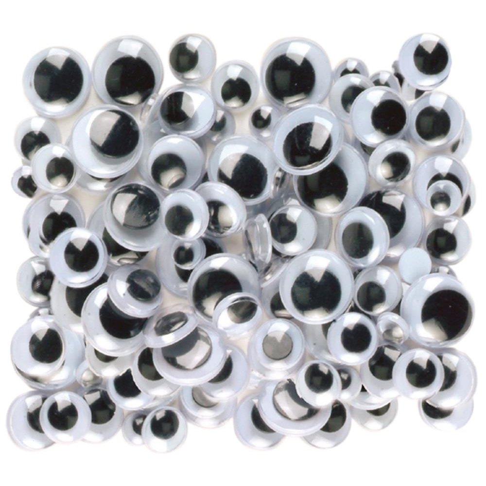 Peel & Stick Wiggle Eyes Assorted 7mm To 15mm - 100/Pkg
