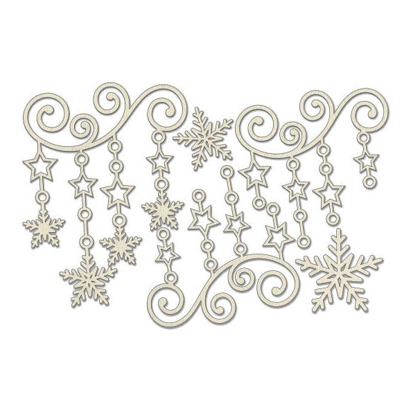 Monogram with Stars & Snowflakes Chipboard Embellishments