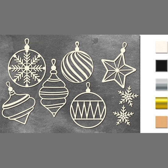 Christmas Ornaments Chipboard Embellishments