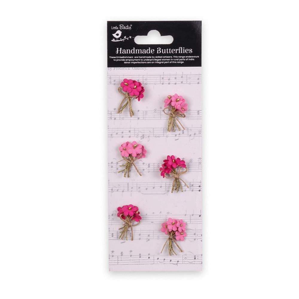 Precious Pink Paper Bouquet Handmade Embellishment Stickers