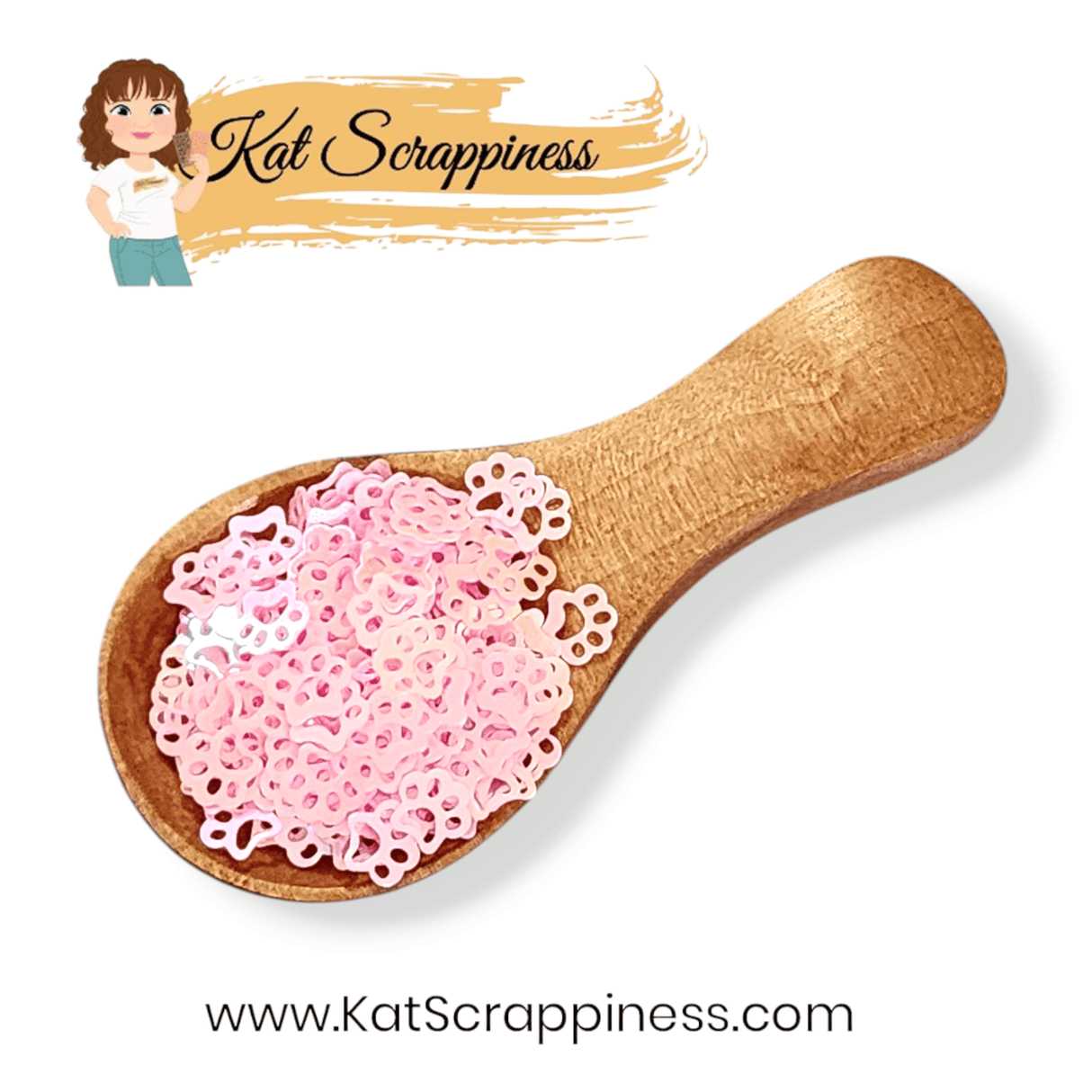 Pink Pawprint Sequins