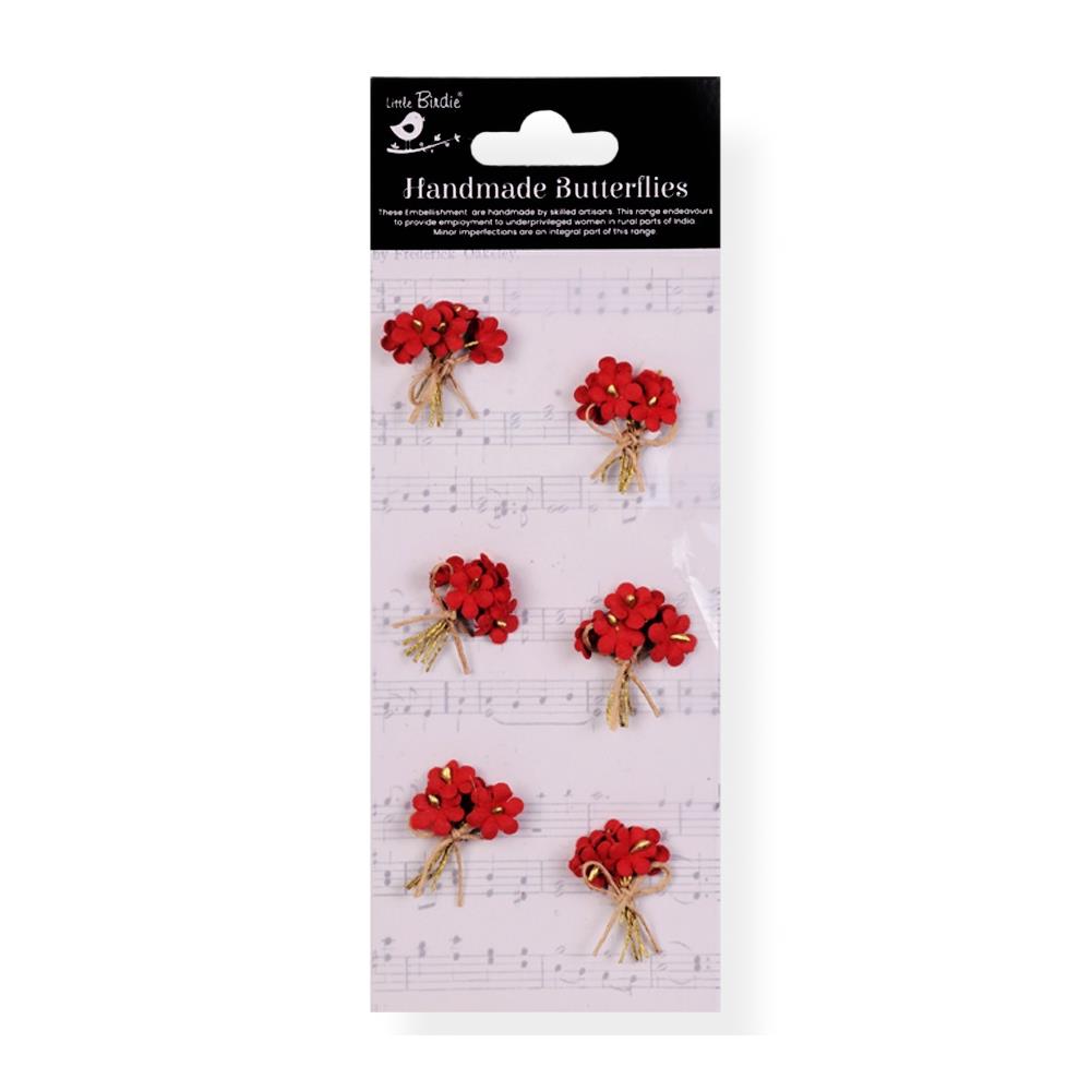 Cardinal Red Paper Bouquet Handmade Embellishment Stickers
