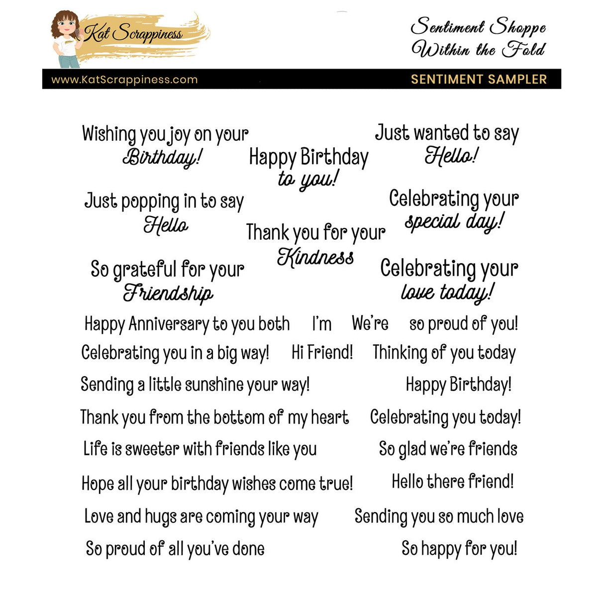 Sentiment Shoppe – Within the Fold: "Sentiment Sampler" 6x6 Stamp Set - New Release!
