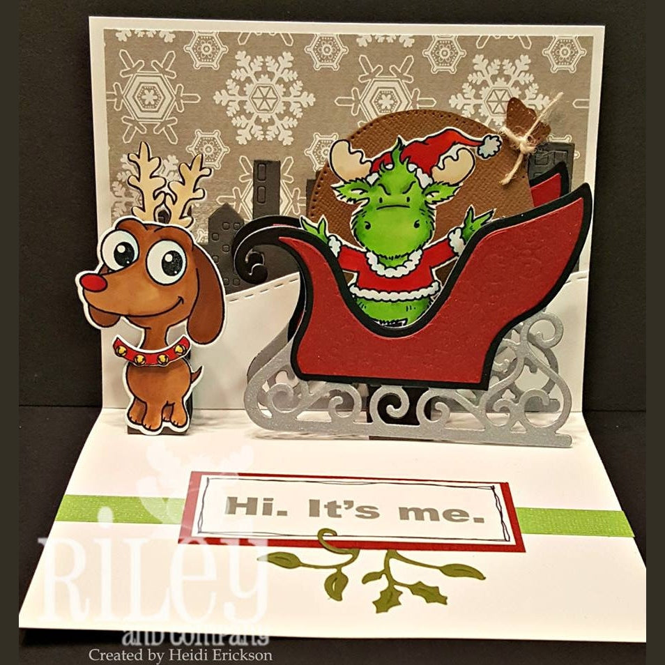 Riley as the Grinch Cling Stamp by Riley & Co