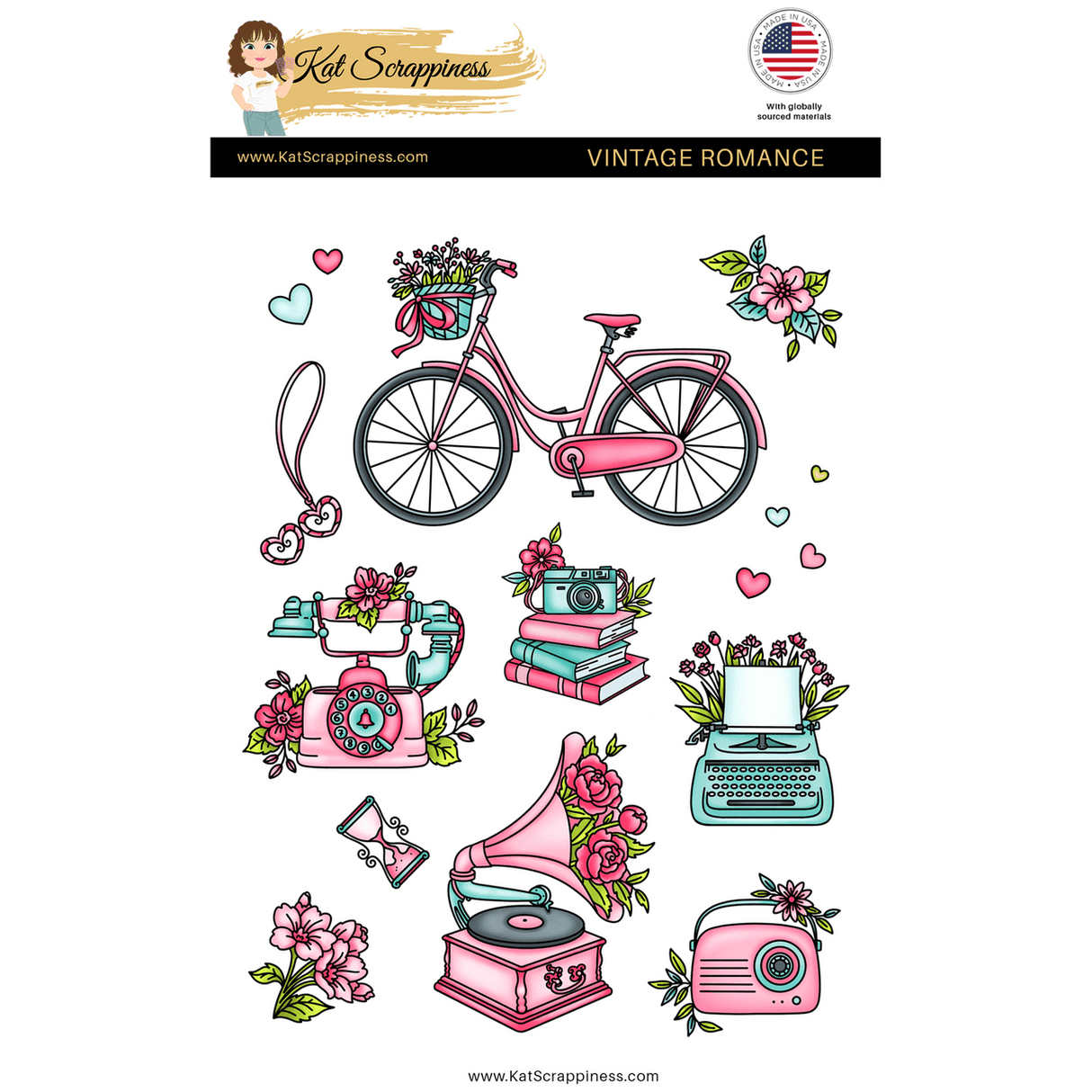 Vintage Romance 6x8 Stamp Set