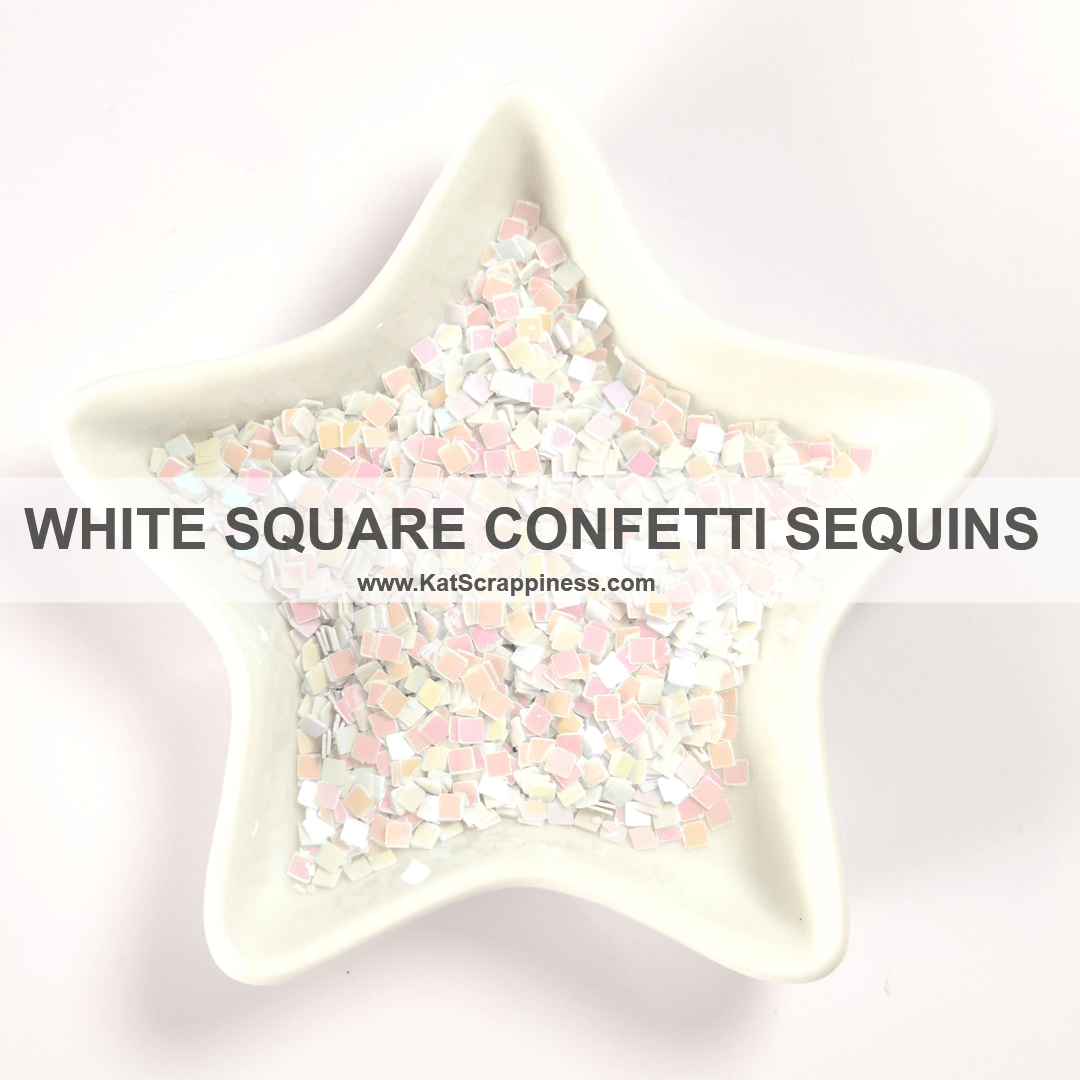 White Square Confetti Sequins