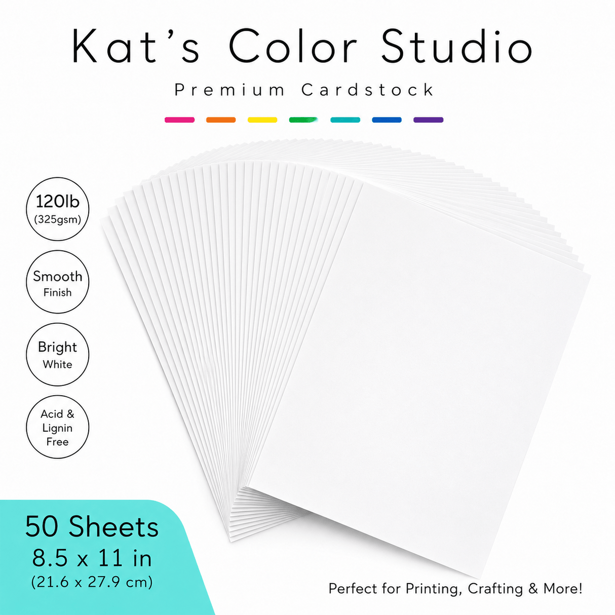 Kat's Color Studio - Premium Cardstock - Smooth Bright White 120lb