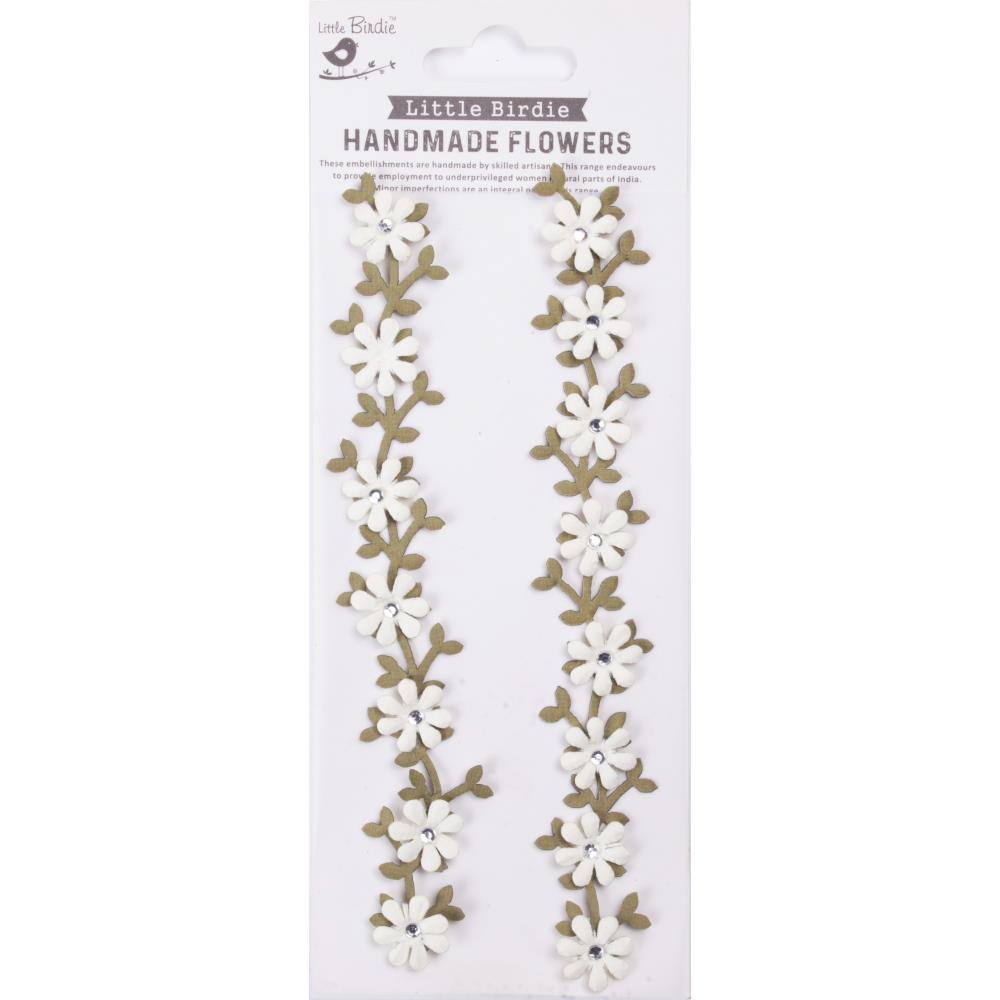White Jewel Floral Vine 3d Handmade Embellishment Stickers