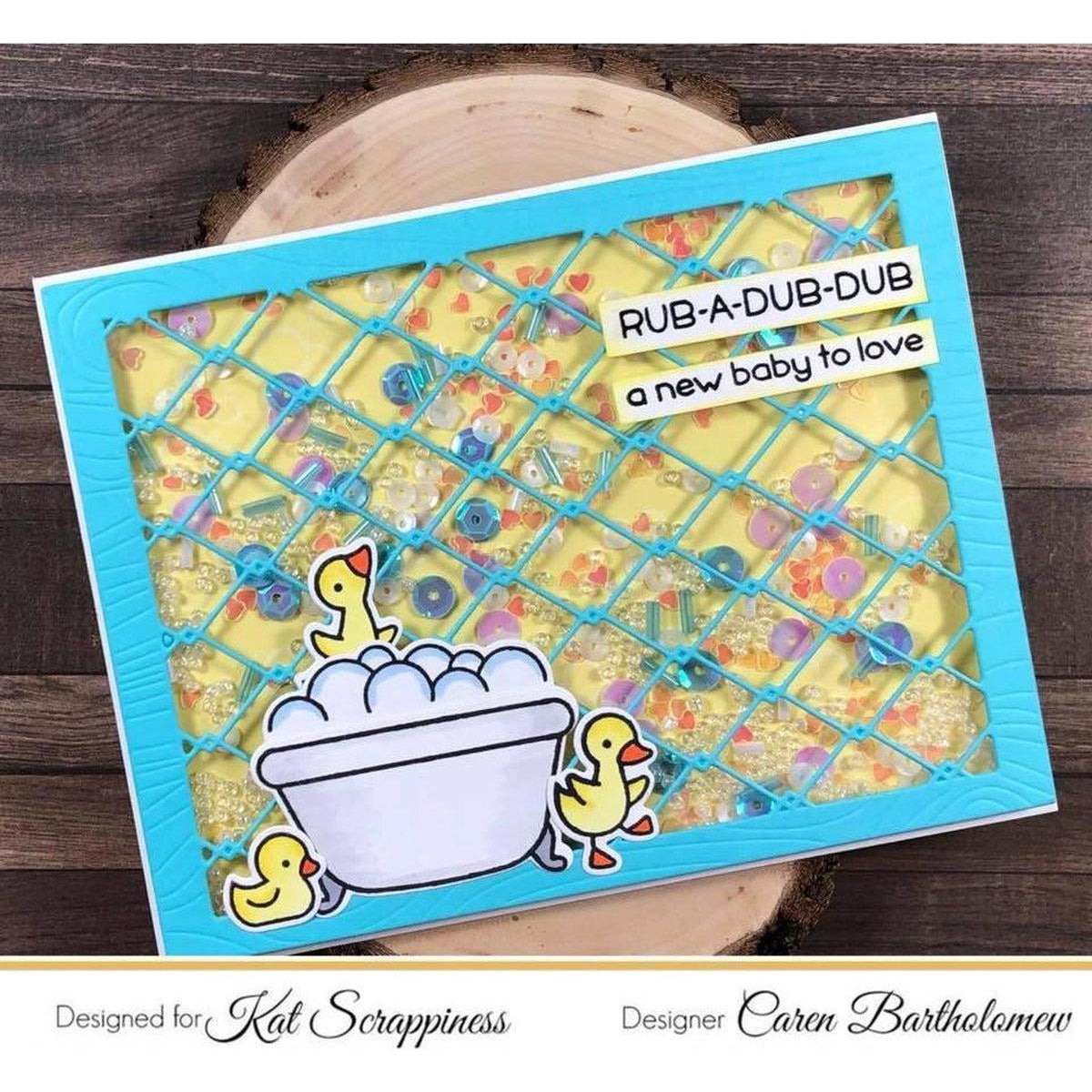 Wood Grain Framed Diamond Wire Die by Kat Scrappiness - Kat Scrappiness