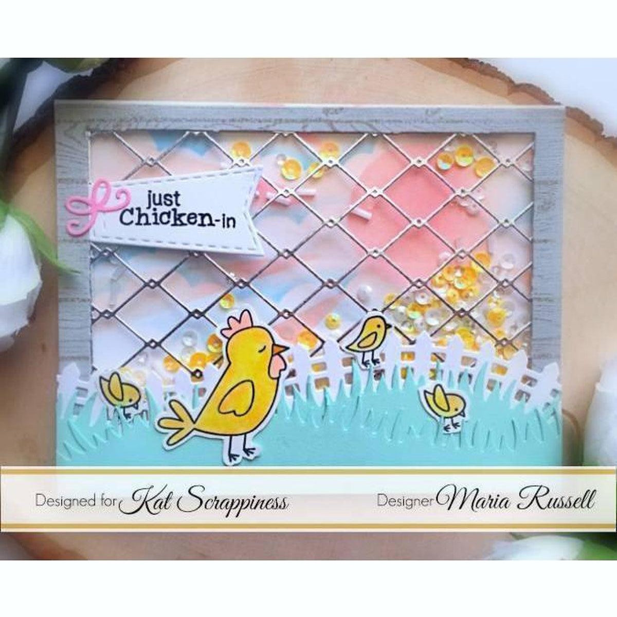 Wood Grain Framed Diamond Wire Die by Kat Scrappiness - Kat Scrappiness