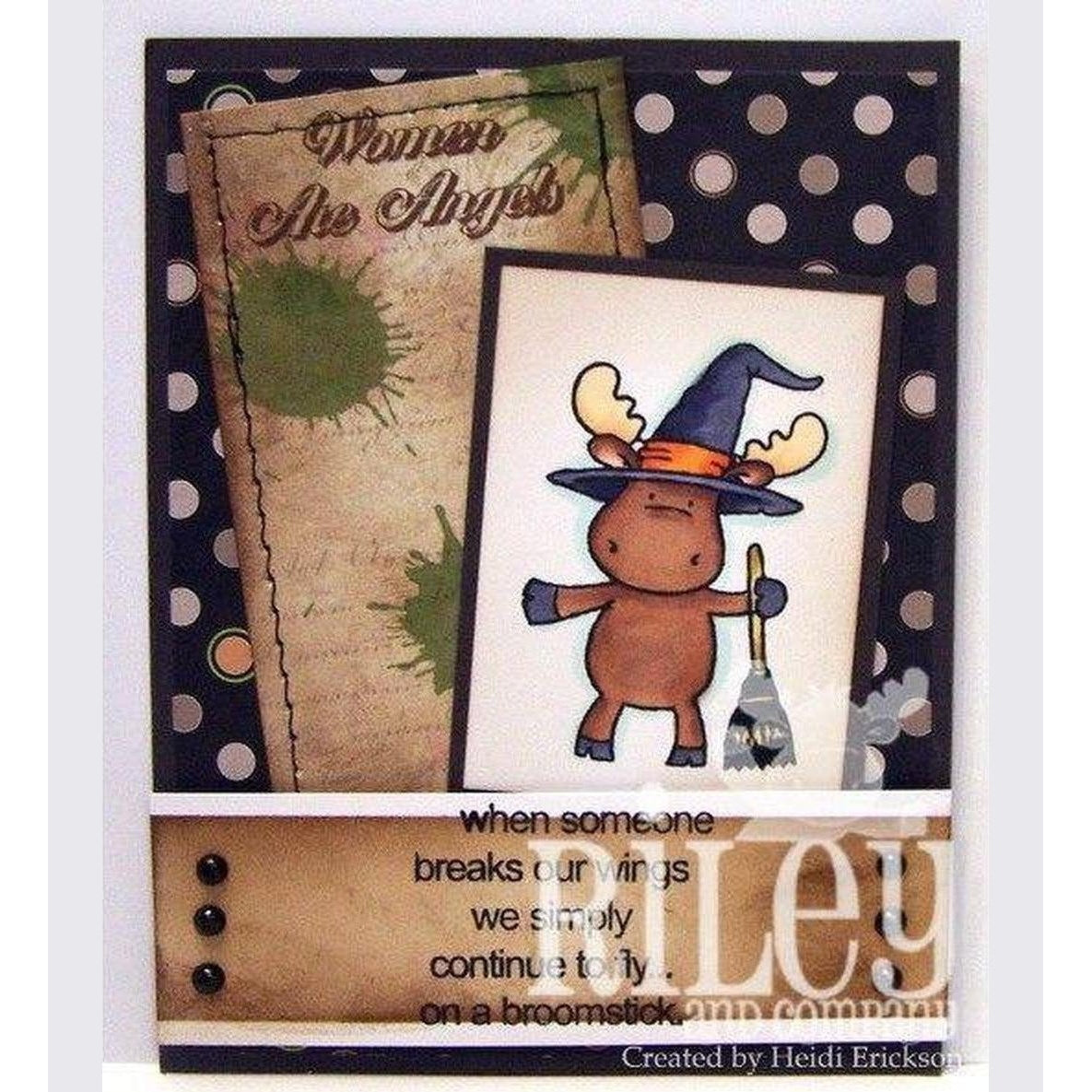 Standing Witch With Broom Cling Stamp by Riley & Co