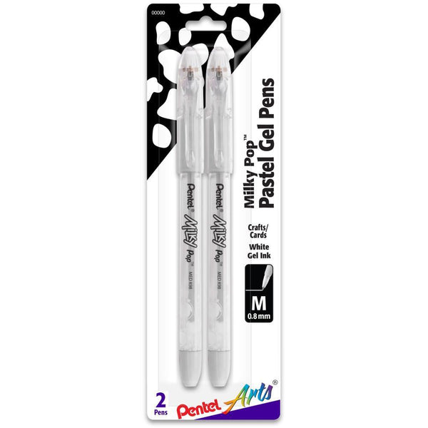 Pentel Milky Pop Pastel White Gel Pens .8mm 2/Pkg - CLEARANCE - Kat  Scrappiness
