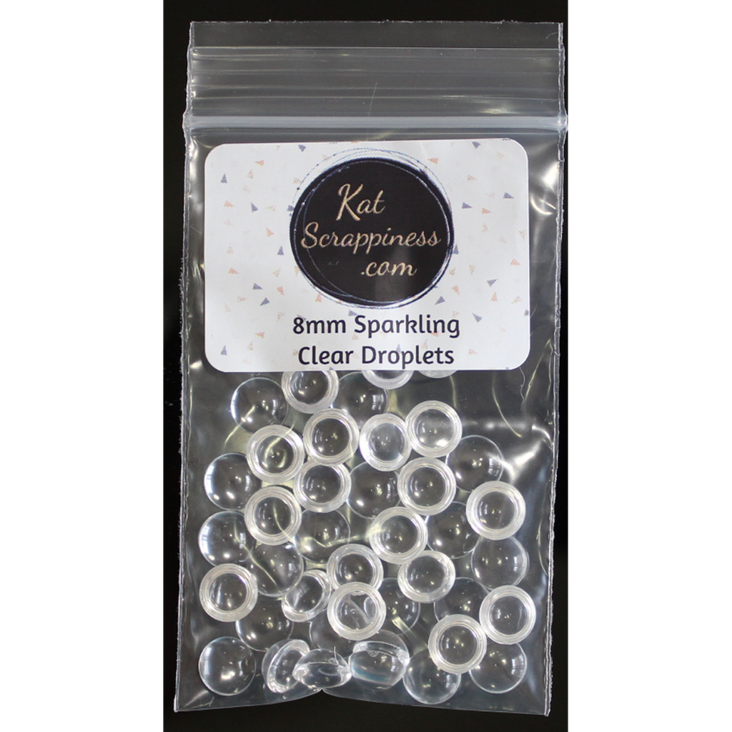 8mm Sparkling Clear Droplets (Large) - Kat Scrappiness