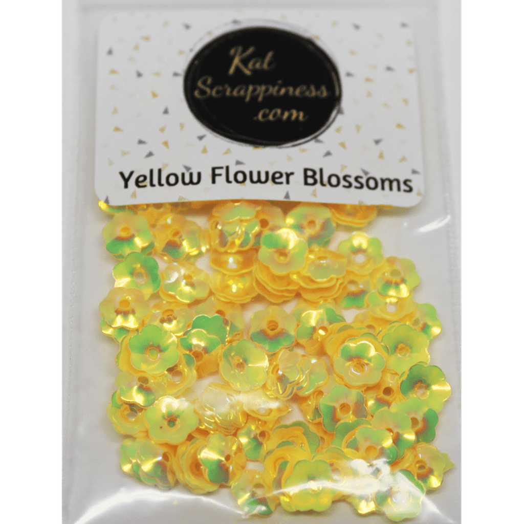 6mm Yellow Flower Blossom Sequins Shaker Card Fillers - Kat Scrappiness